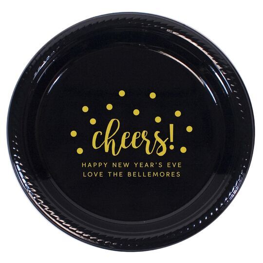 Confetti Dots Cheers Plastic Plates