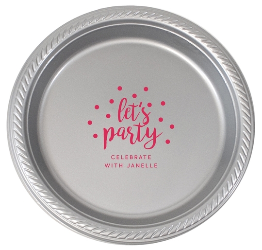 Confetti Dots Let's Party Plastic Plates