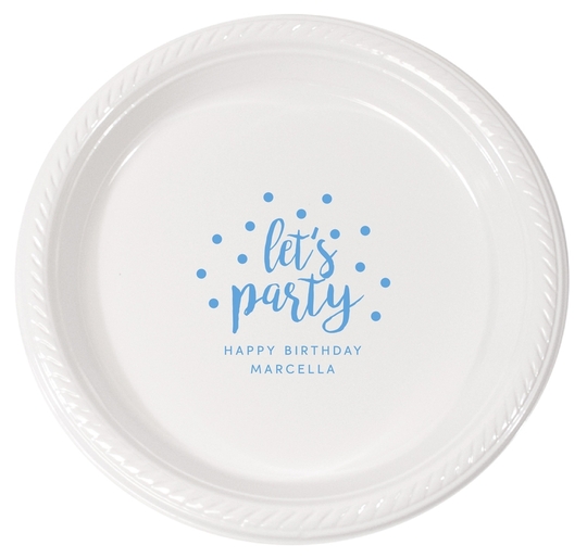 Confetti Dots Let's Party Plastic Plates