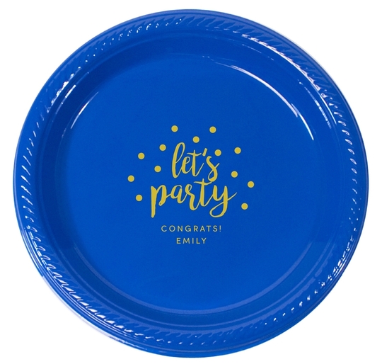 Confetti Dots Let's Party Plastic Plates