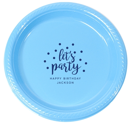 Confetti Dots Let's Party Plastic Plates