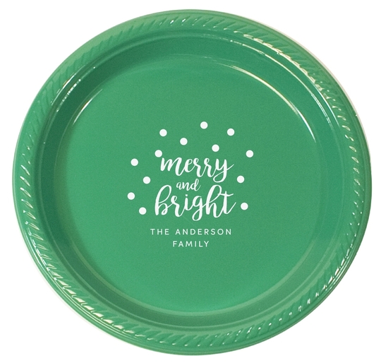 Confetti Dots Merry and Bright Plastic Plates