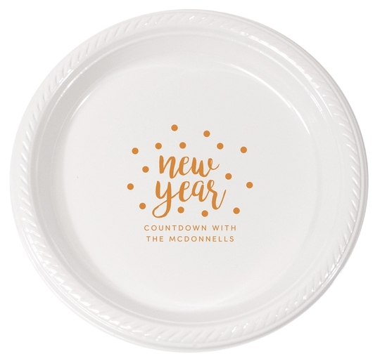 Confetti Dots New Year Plastic Plates