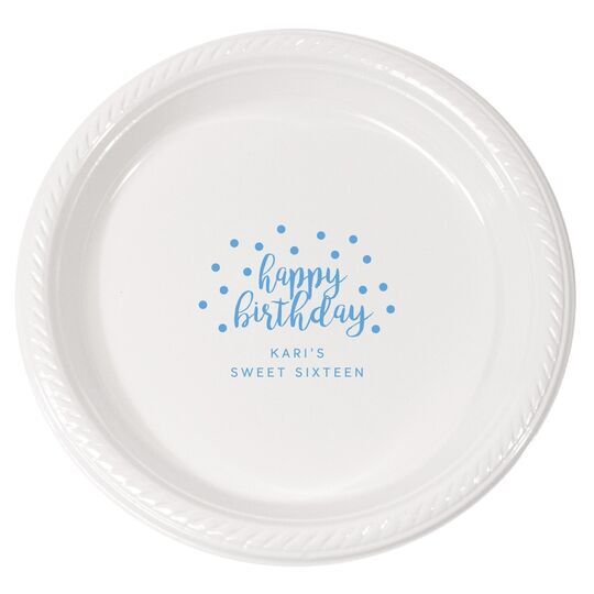 Confetti Dots Happy Birthday Plastic Plates