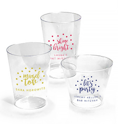 Personalized Confetti Dot Clear Plastic Cups