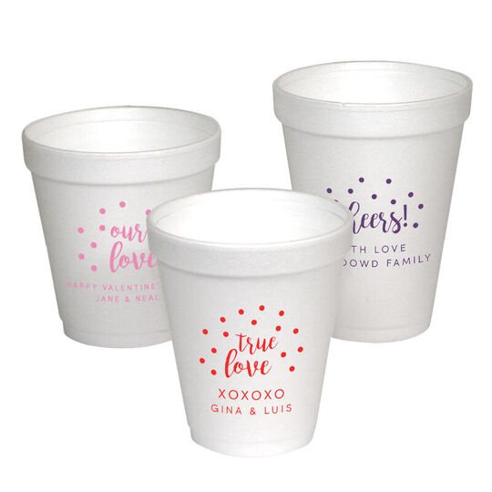 Personalized Confetti Dot Styrofoam Cups