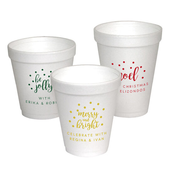 Personalized Confetti Dot Styrofoam Cups