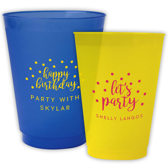 Personalized Confetti Dot Colored Shatterproof Cups