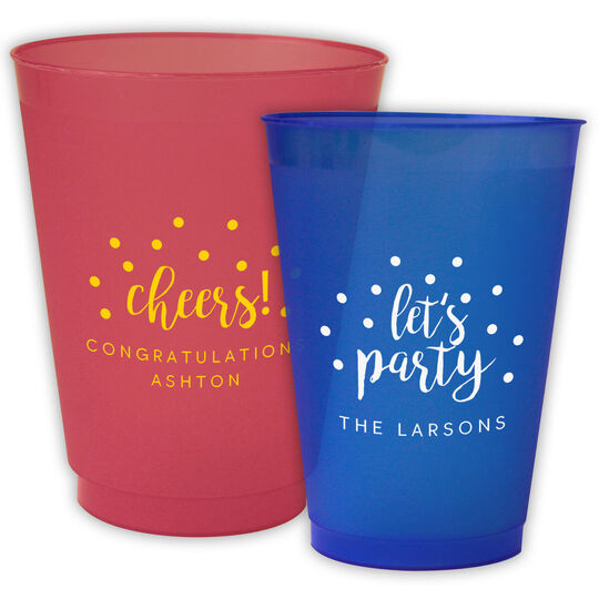 Personalized Confetti Dot Colored Shatterproof Cups