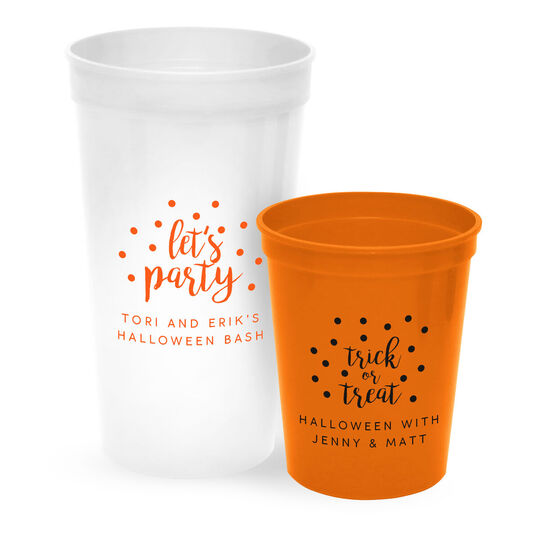 Personalized Confetti Dot Stadium Cups