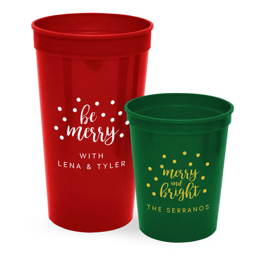 Personalized Confetti Dot Stadium Cups