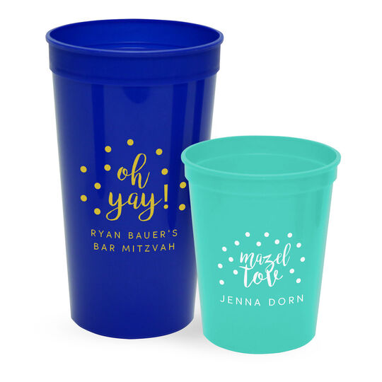 Personalized Confetti Dot Stadium Cups