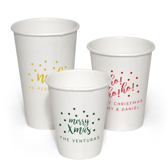 Personalized Confetti Dot Paper Coffee Cups