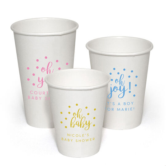 Personalized Confetti Dot Paper Coffee Cups