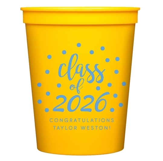 Class of Confetti Dot Stadium Cups