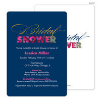 Navy Floral Bridal Shower Invitations