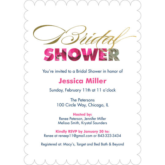 White Floral Bridal Shower Invitations