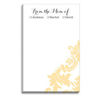 Yellow Simple Damask Mommy Notepads
