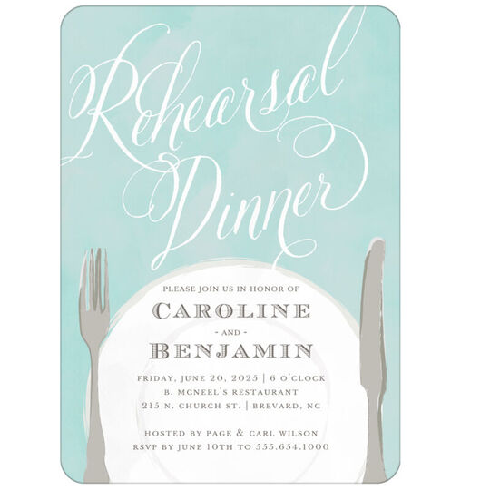 Plated Rehearsal Dinner Invitations
