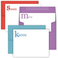 Initial Name Flat Note Cards