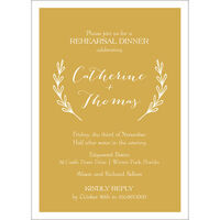 Gold Lovely Branches Rehearsal Dinner Invitations
