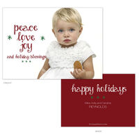 Red Peace Love Joy Holiday Photo Cards