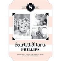 Pink Newly Named Baby Photo Announcements