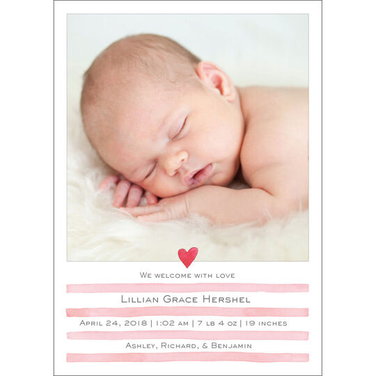 Painterly Stripes Baby Photo Announcements