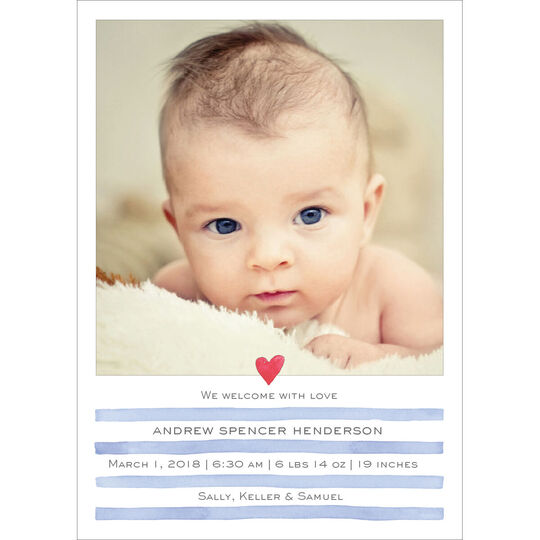 Painterly Stripes Baby Photo Announcements