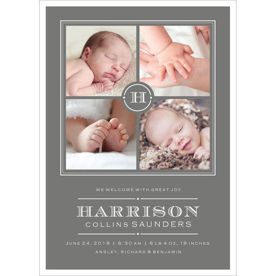 Tailored Entrance Baby Photo Announcements