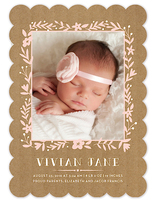 Crafted Introduction Baby Girl Photo Announcements