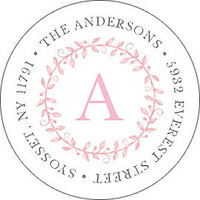 Pink Painted Precious Round Address Labels