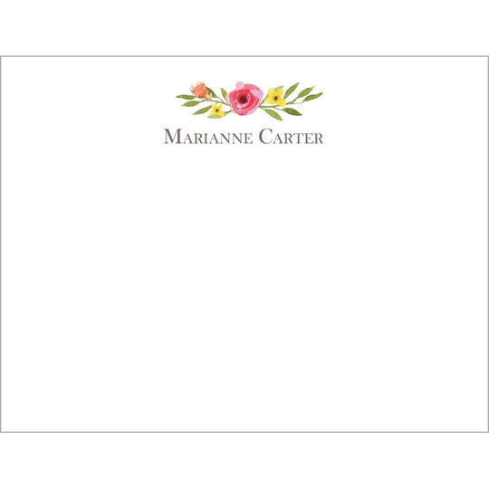 Floral Motif Flat Note Cards