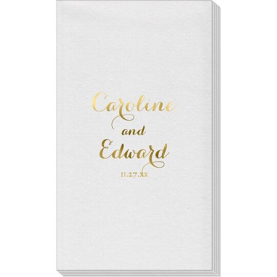 Darling Script Linen Like Guest Towels