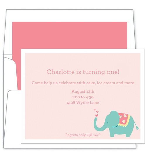 Personalized Baby Elephant Invitations