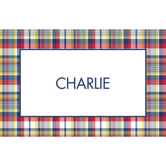 Navy & Red Madras Plaid Placemats