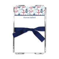 Blue Happy Anchors Memo Sheets with Holder