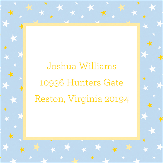 Light Blue Twinkle Stars Address Labels