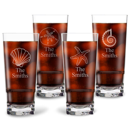 Personalized Tritan Acrylic 16 oz Highball Set – Beach Collection