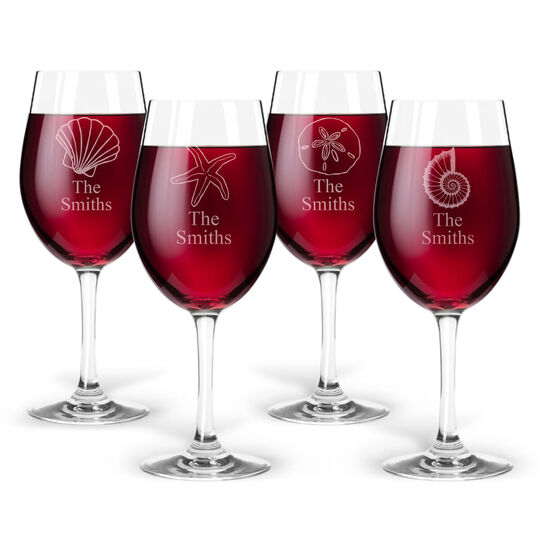 Personalized Tritan Acrylic 12 oz Wine Set – Beach Collection