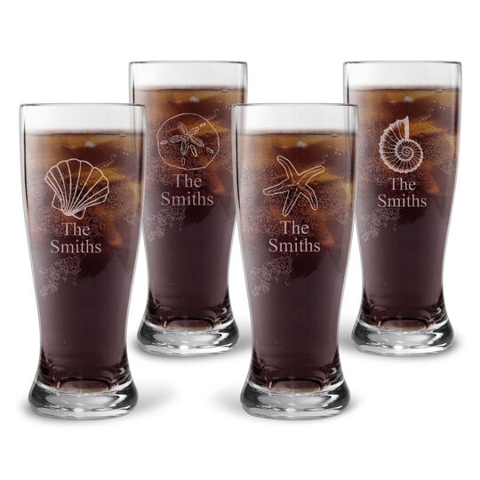 Personalized Tritan Acrylic 16 oz Pilsner Set – Beach Collection