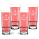 Personalized Tritan Acrylic 16 oz Highball Set - Anchor + Initials Image 1 of 2