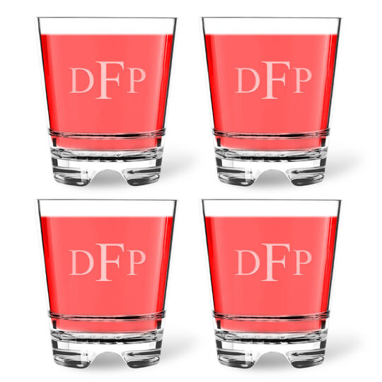 Personalized Tritan Acrylic Double Old Fashioned Set - Block Monogram