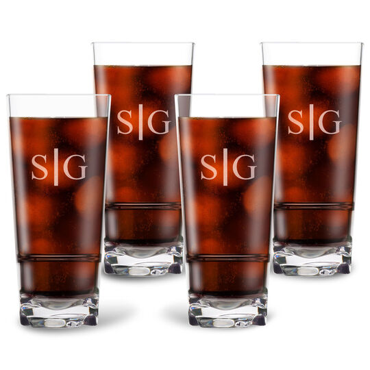 Personalized Tritan Acrylic 16 oz Highball Set with Duogram