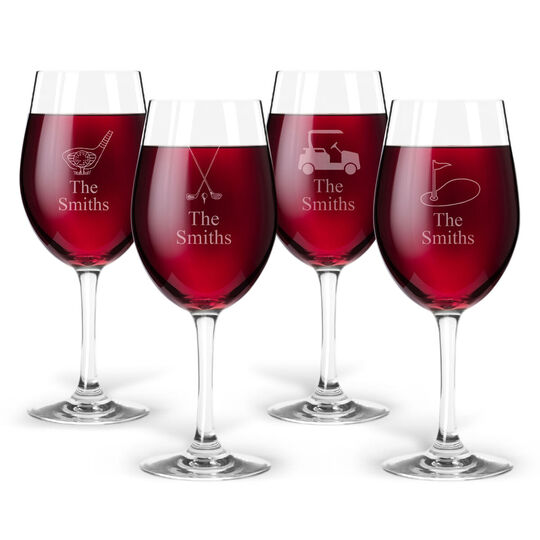 Personalized Tritan Acrylic 12 oz Wine Set - Golf Collection