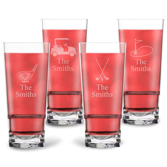 Personalized Tritan Acrylic 16 oz Highball Set - Golf Collection