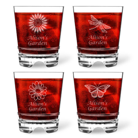 Personalized Tritan Acrylic 12 oz Double Old Fashioned Set - Summer Collection