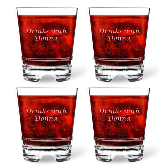 Personalized Tritan Acrylic 12 oz Double Old Fashioned Set - Text Only