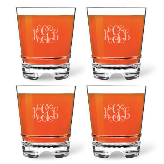 Personalized Tritan Acrylic 12 oz Double Old Fashioned Set - Script Monogram