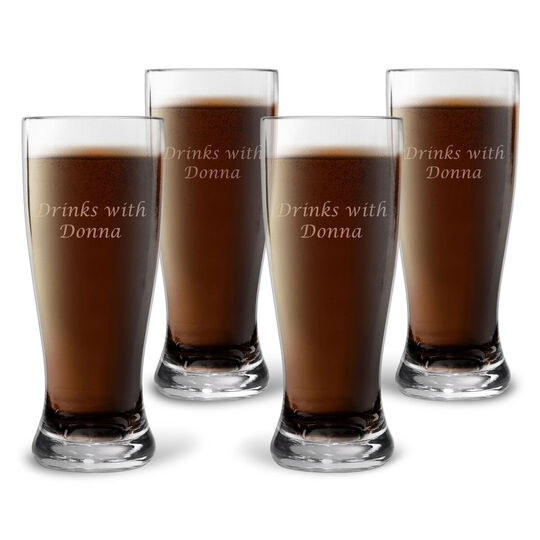 Personalized Tritan Acrylic 16 oz Pilsner Set - Text Only